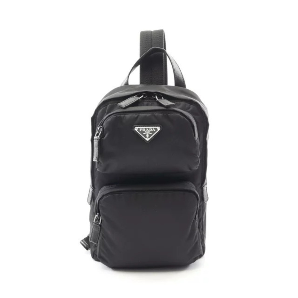 Prada Re Waist Bag Body Saffiano Leather Black